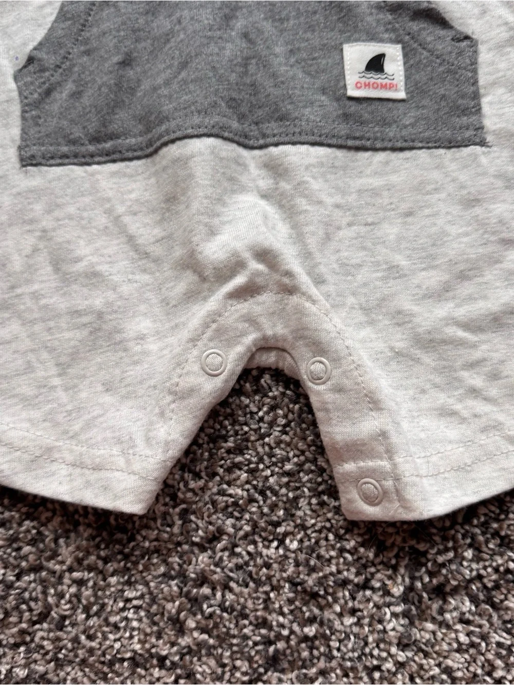 NEW Carter's Two-Tone Gray Shark Romper with Hood